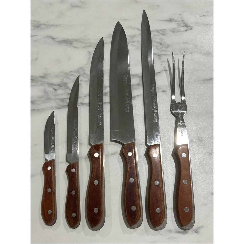 Vintage Emperor Steel Knife Set Set Of 6 Japan Household Stainless MCM Knives
